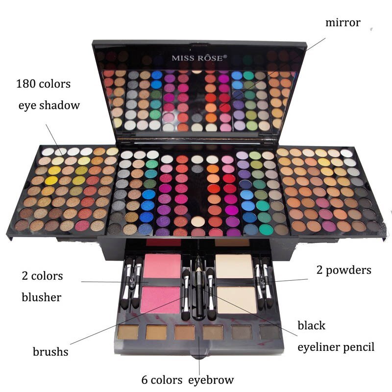 180 Farben Lidschatten- & Rouge-Set – personalisierte Klavier-Makeup-Palette