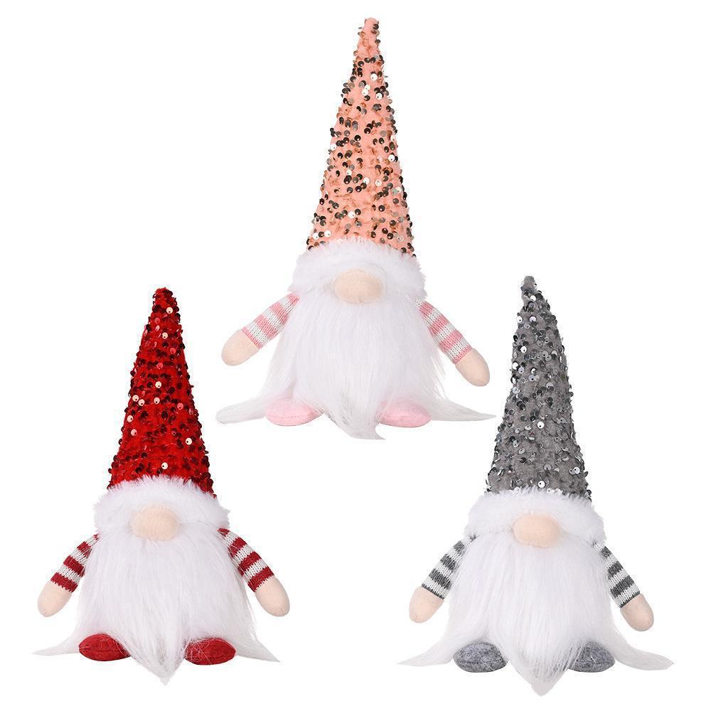 Christmas Decoration Sequins With Lights Rudolph Doll