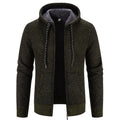 Winter Coat Zipper Closure Solid Color Long Sleeves Drawstring With Hat Keep Warm Casual Thicken Plush Sweater Coat For Daily